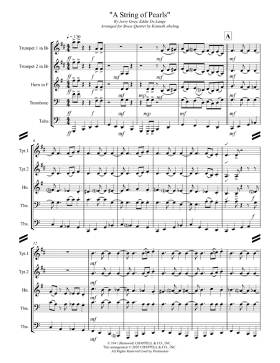 A String Of Pearls Brass Ensemble scores gallery preview page 2
