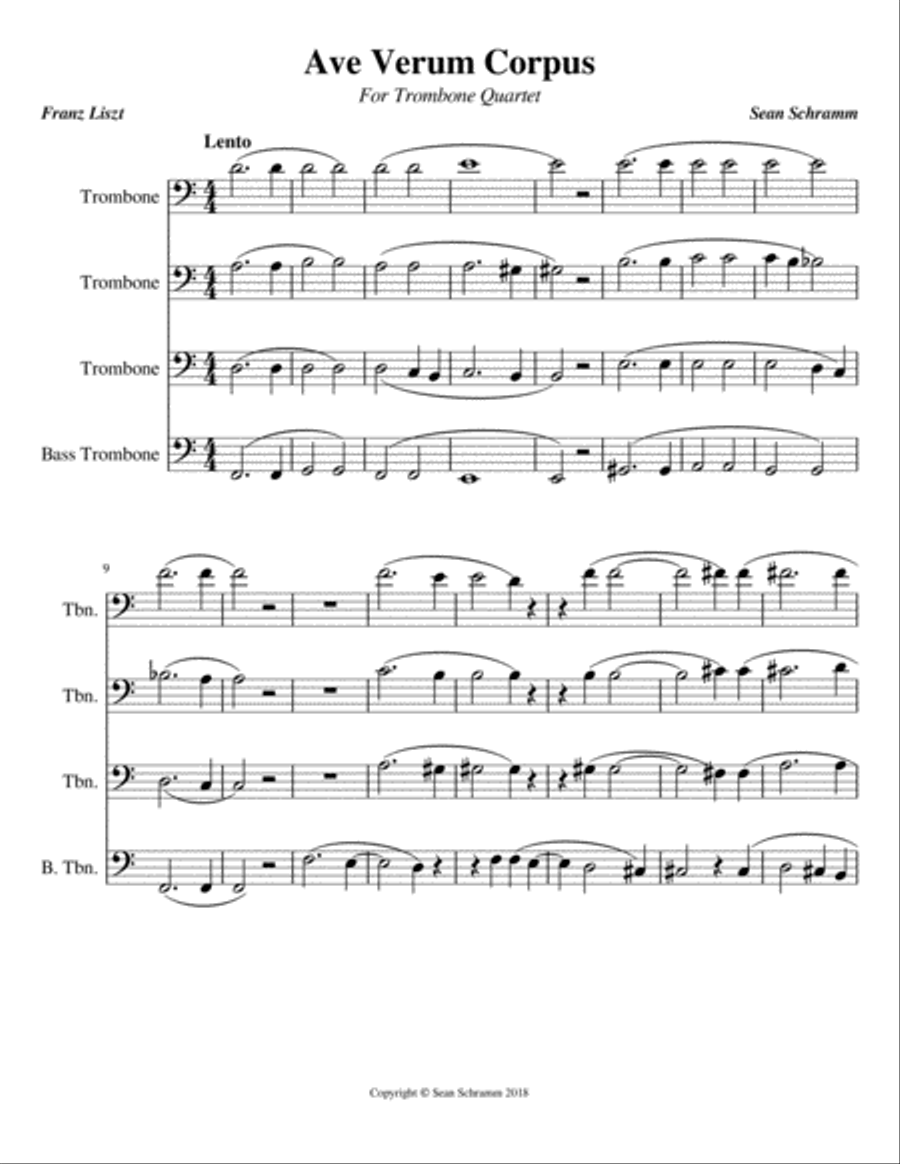 Ave Verum Corpus Ave Verum Corpus Brass Ensemble scores gallery preview page 1