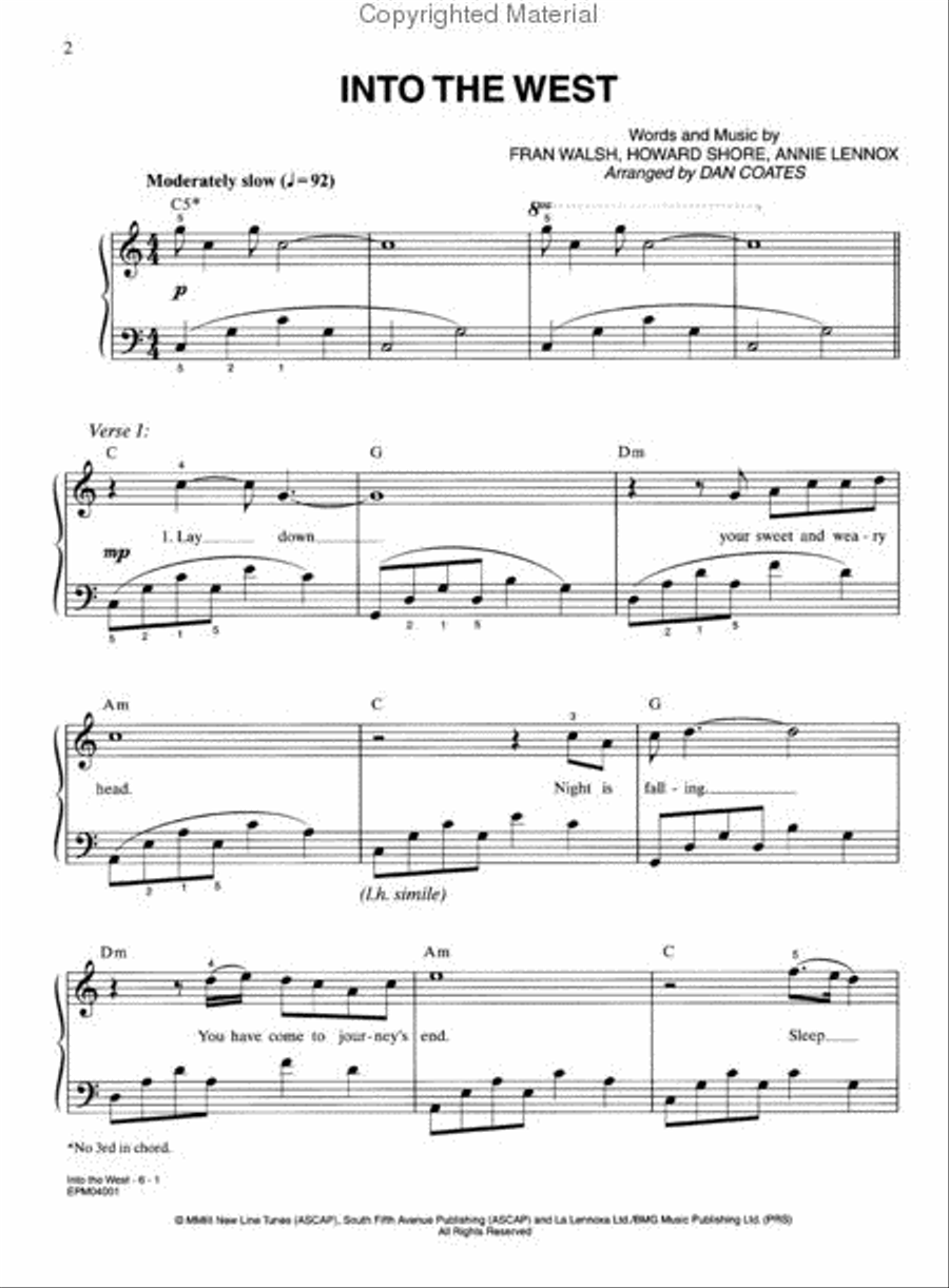 <br>Sheet music extract