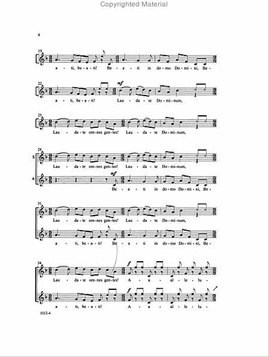 Beati in domo Domini - SSA Octavo SSA scores gallery preview page 3