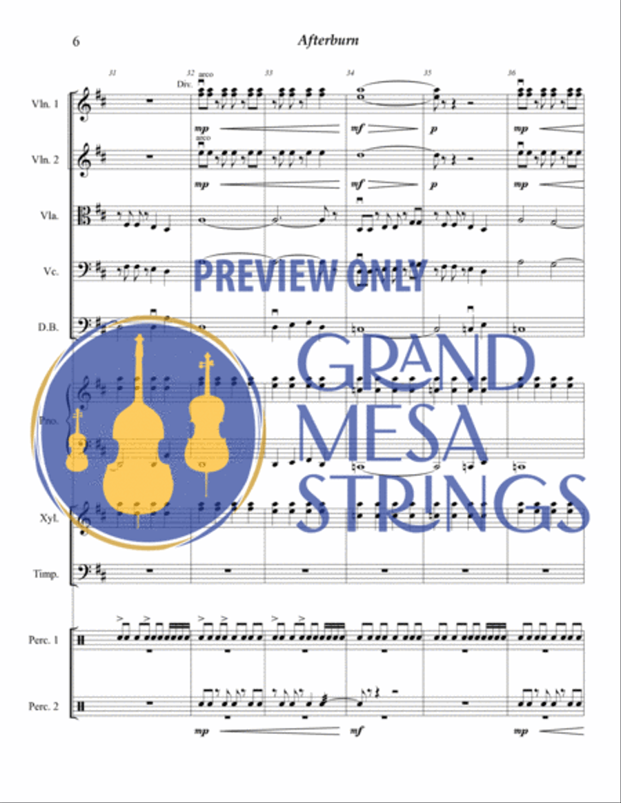 Afterburn for Strings & Percussion String Orchestra scores gallery preview page 7