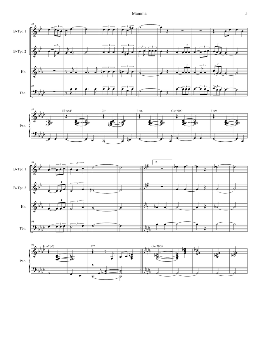 Mama (mamma) Brass Ensemble scores gallery preview page 5