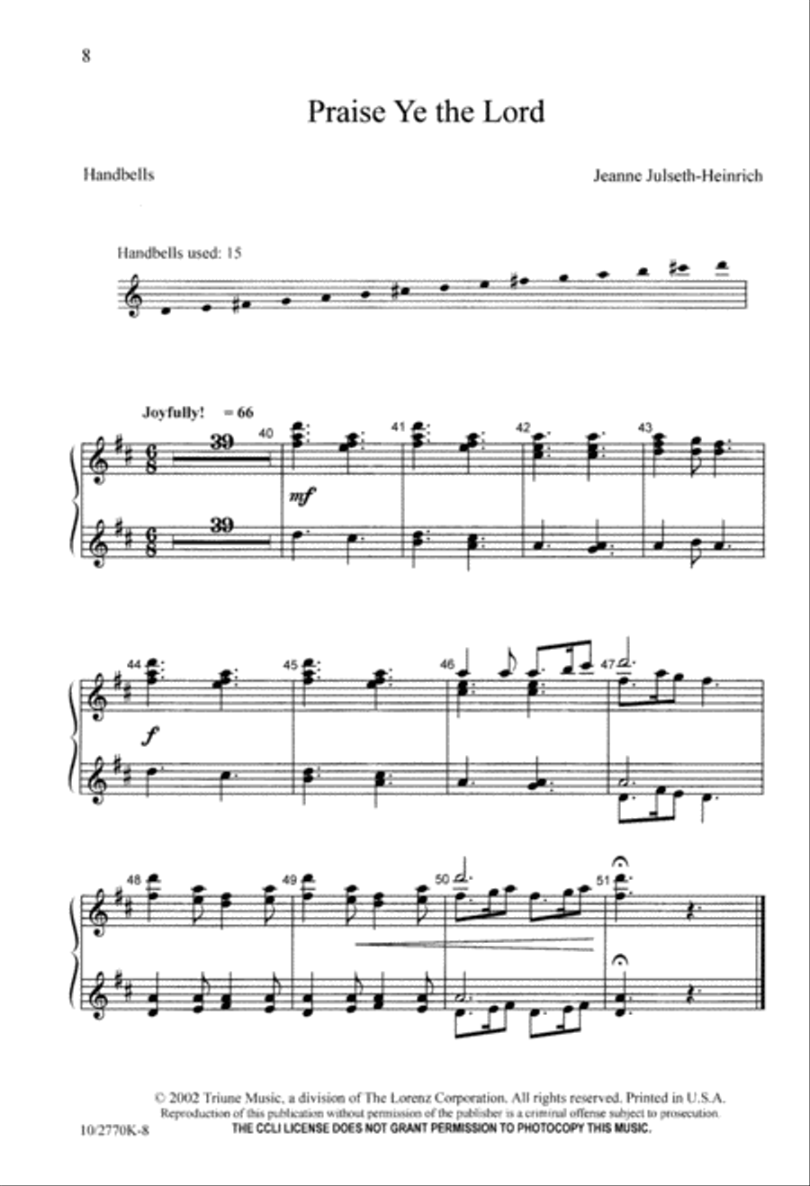 Praise Ye the Lord 2-Part scores gallery preview page 8