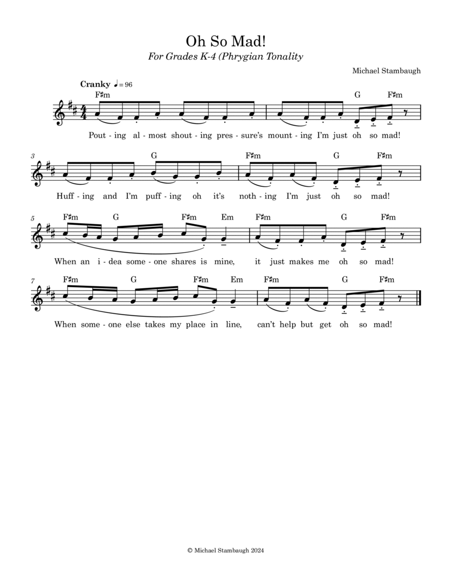 Oh So Mad! Piano scores gallery preview page 1