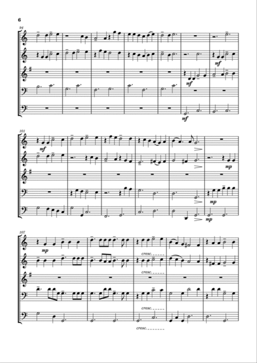 Gaude Plaude Brass Quintet scores gallery preview page 6