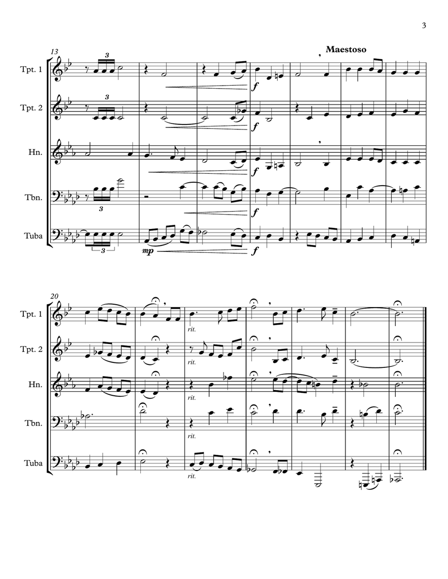 The Star-Spangled Banner for Brass Quintet Brass Quintet scores gallery preview page 3