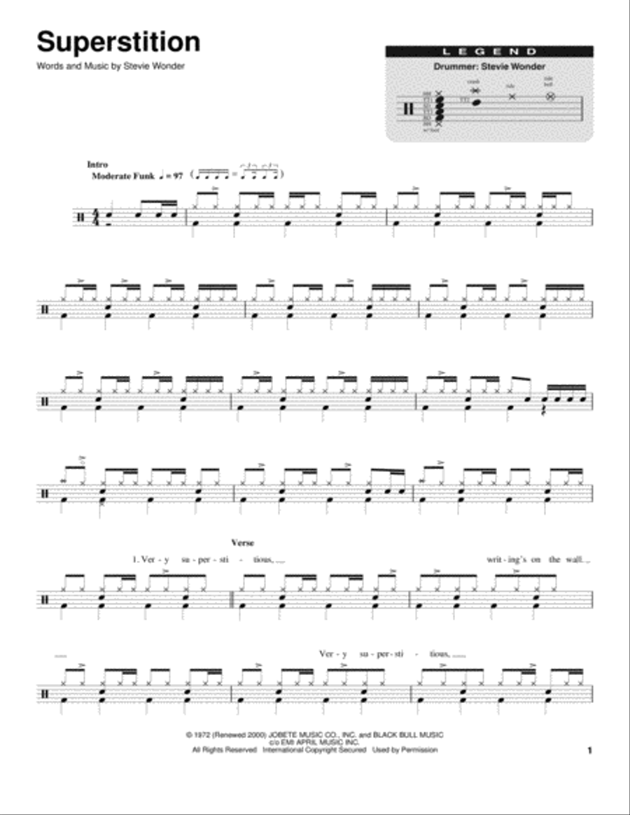 Superstition Drum Set scores gallery preview page 1