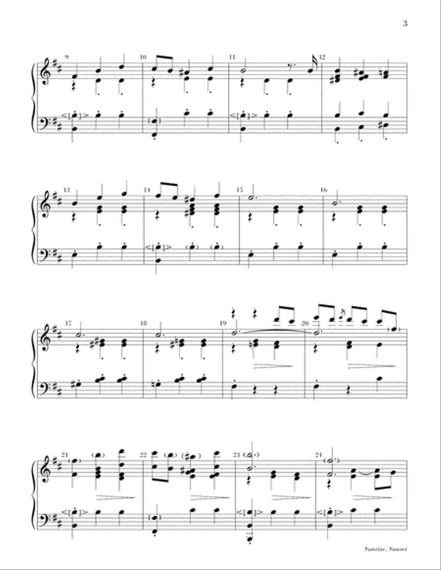 Sunrise, Sunset Handbell Choir scores gallery preview page 3