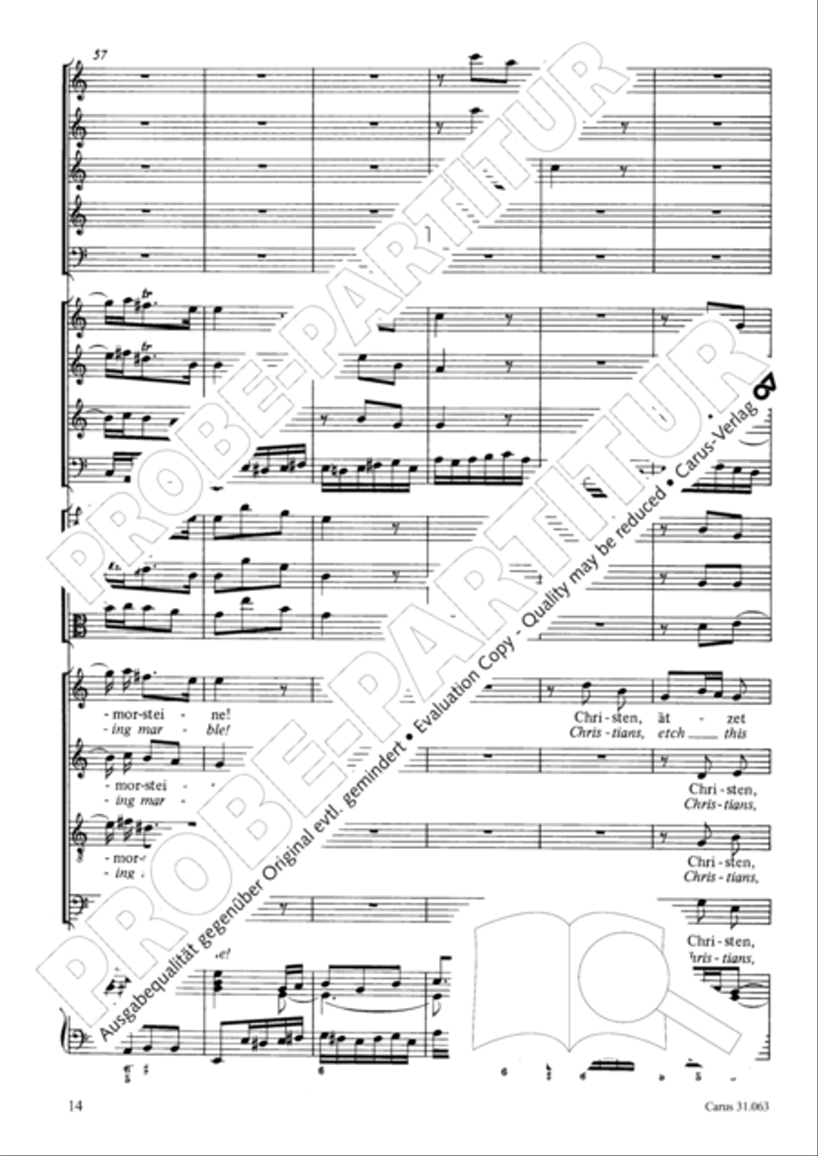 Christians, etch this blessed day (Christen, atzet diesen Tag) 4-Part scores gallery preview page 15