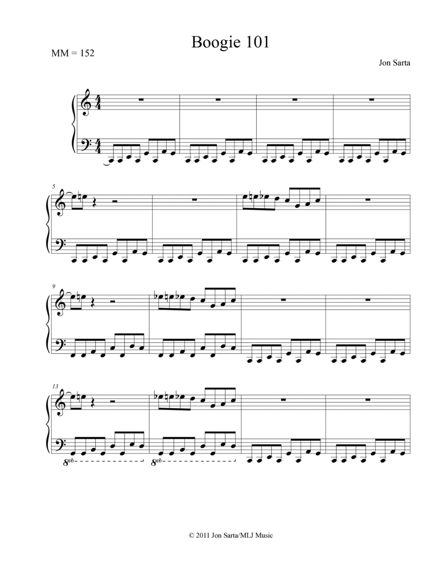 Boogie 101 Boogie 101 Piano Solo scores gallery preview page 1