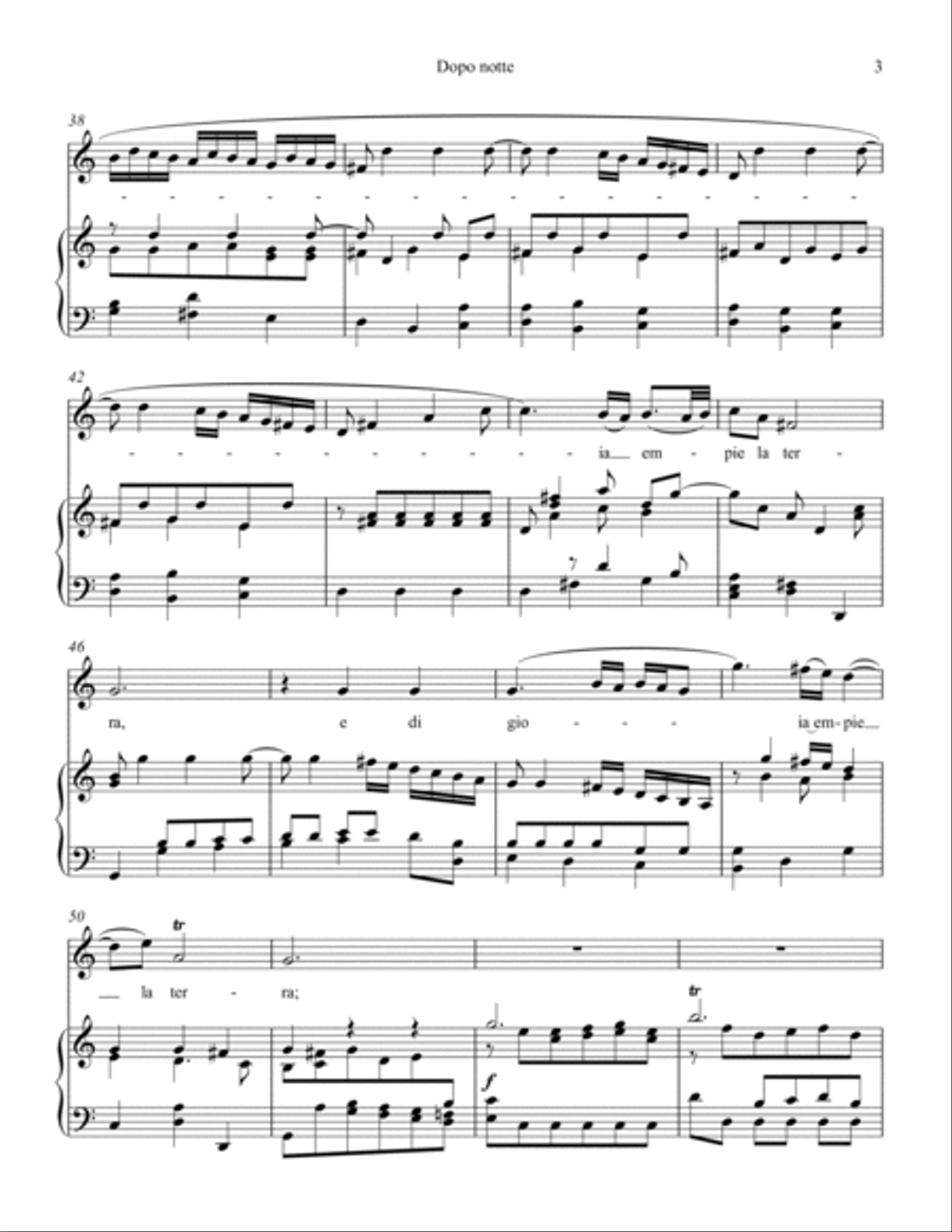 Dopo notte, atra e funesta (medium key) Voice Solo scores gallery preview page 4