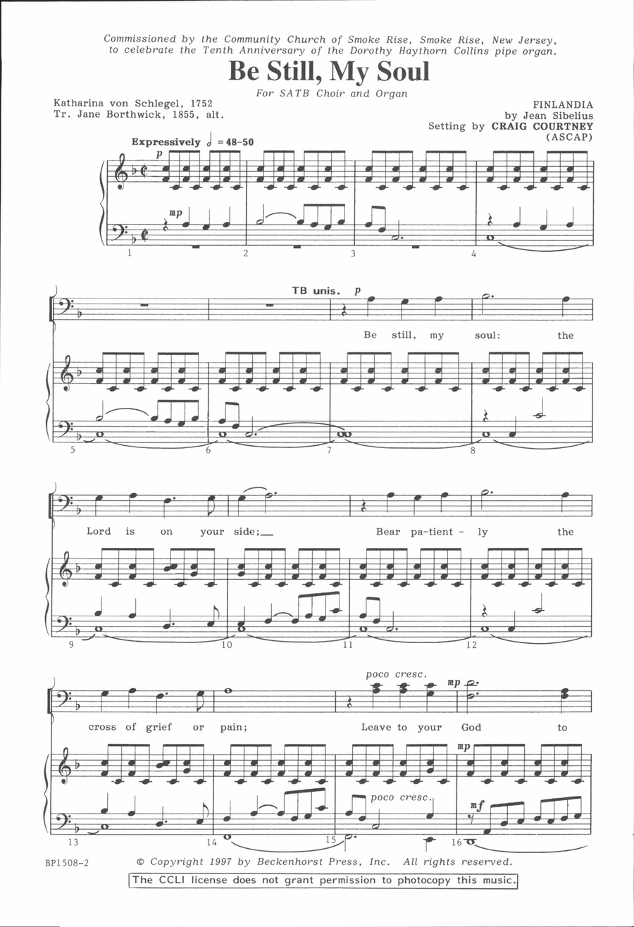 Be Still, My Soul - Courtney 4-Part scores gallery preview page 2