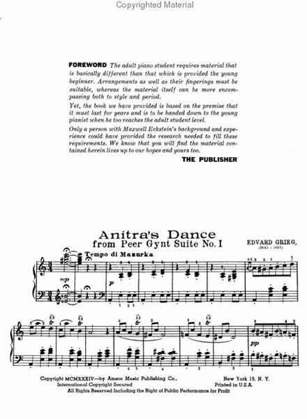 Piano Pieces for the Adult Student