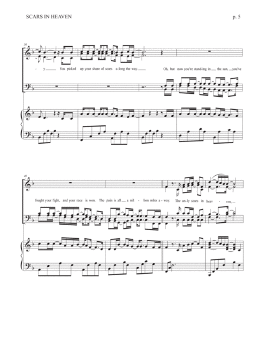 Scars In Heaven 4-Part scores gallery preview page 5