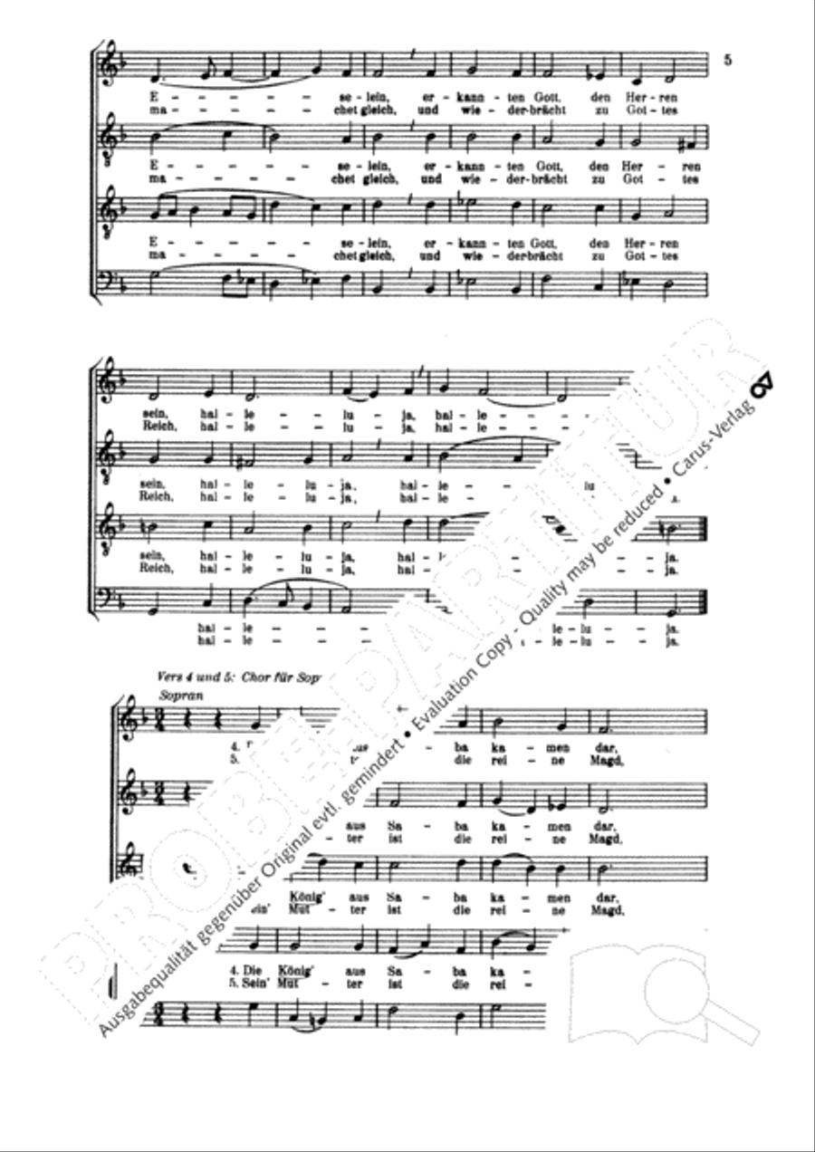 A babe is born in Bethlehem (Ein Kind geborn zu Bethlehem) Choir scores gallery preview page 5