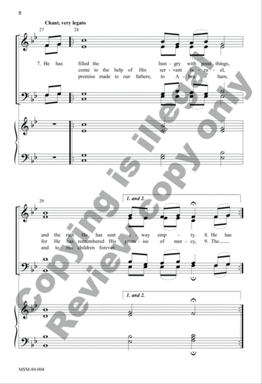 Magnificat All Praise to You, Eternal God 4-Part scores gallery preview page 7