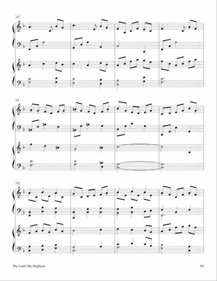 The Lord's My Shepherd (2 Pianos, 4 Hands Duet) 2 Pianos, 4-Hands scores gallery preview page 5