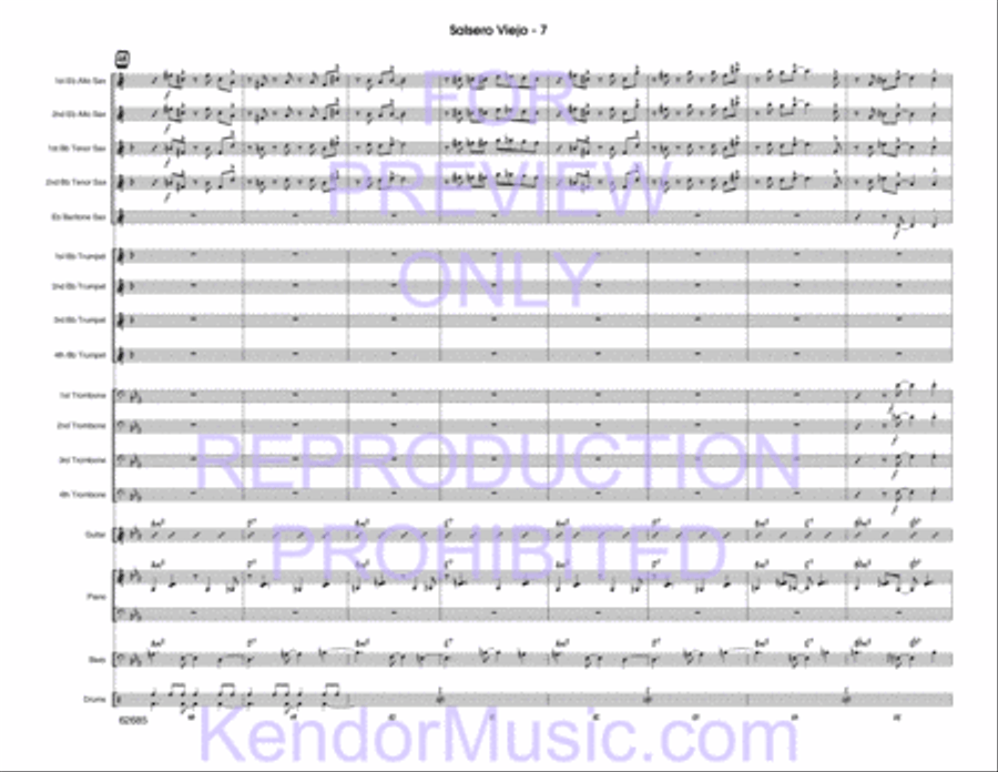 Salsero Viejo (Full Score) Jazz Ensemble scores gallery preview page 8