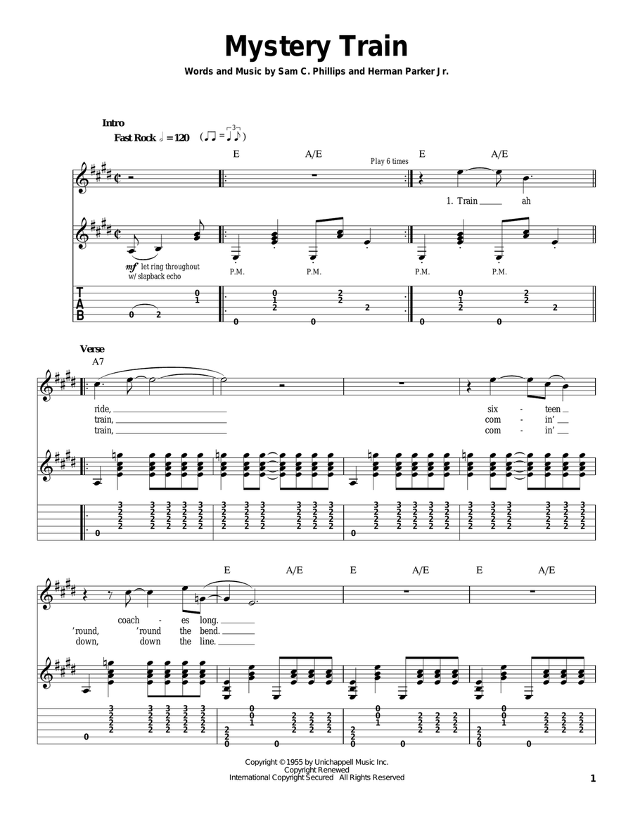 Mystery Train Mystery Train Acoustic Guitar scores gallery preview page 1