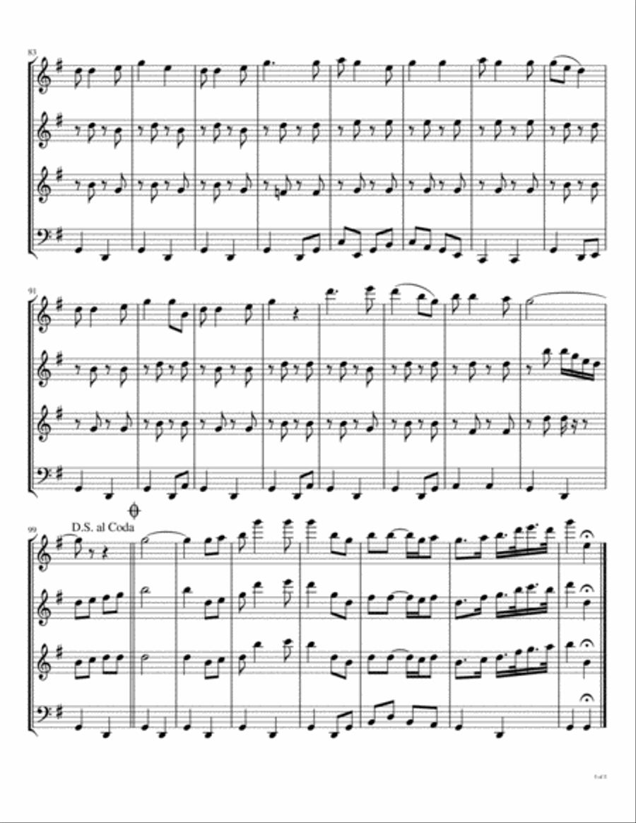 I Saw The Light Woodwind Quartet scores gallery preview page 6