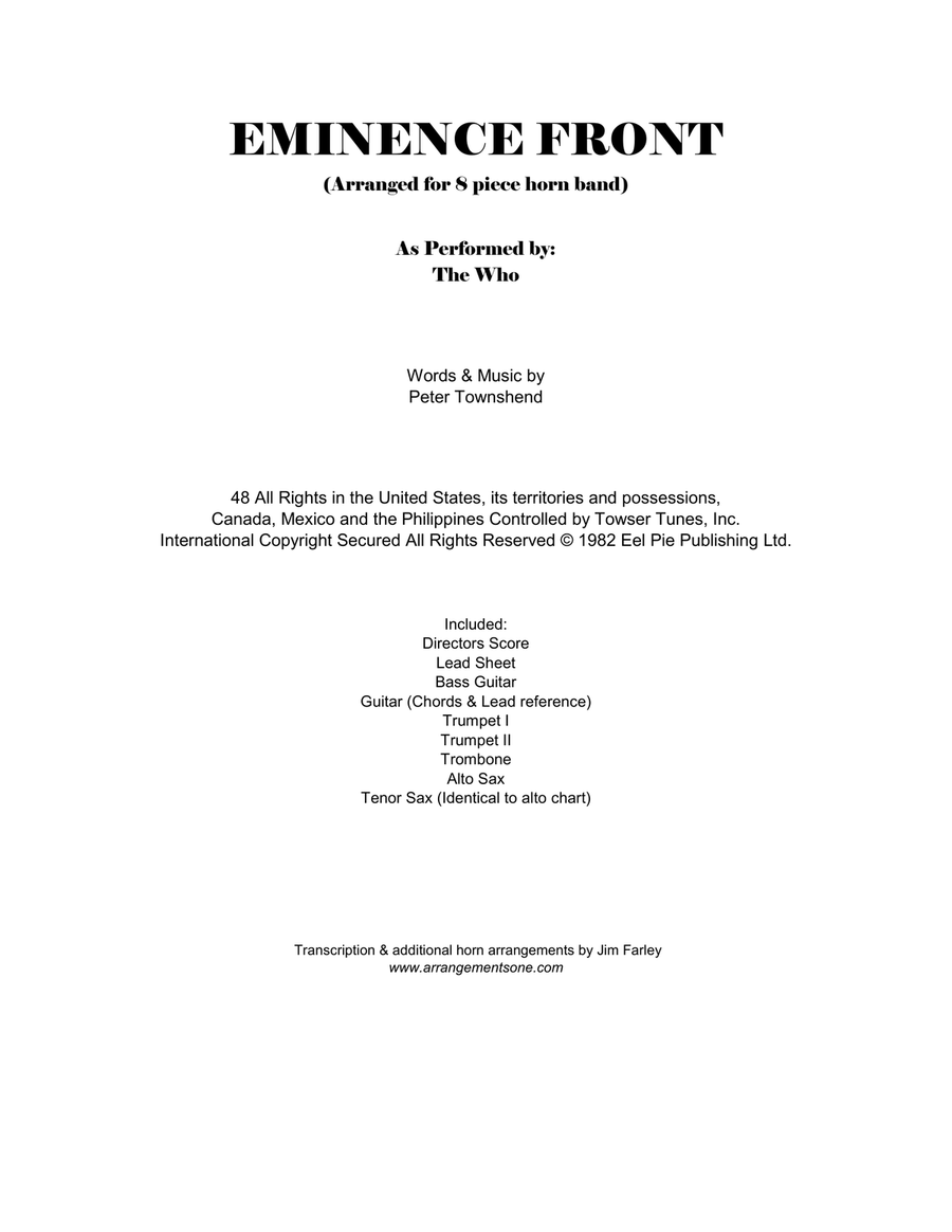 Eminence Front Large Ensemble scores gallery preview page 1