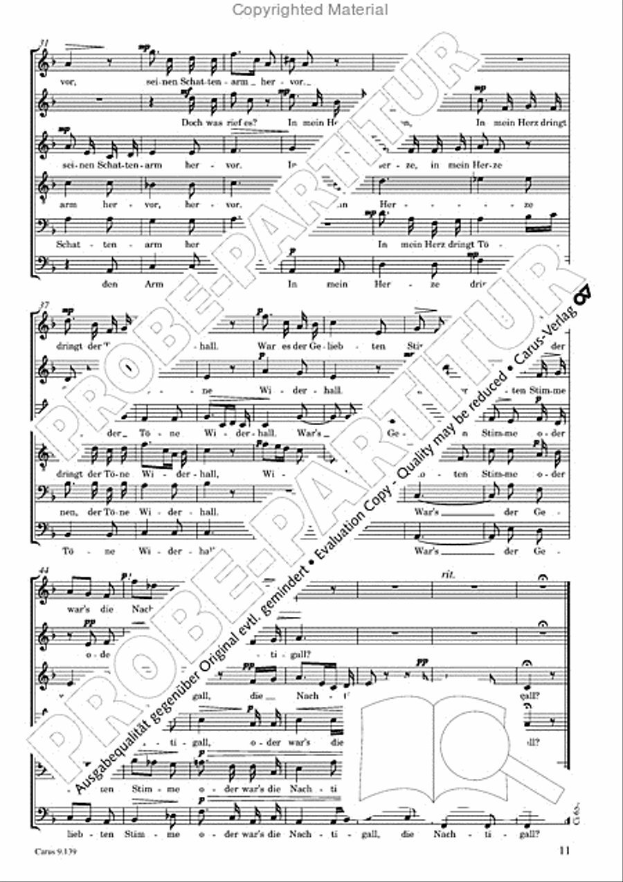 Gottwald: Five Lieder based on texts by Heinrich Heine Choir scores gallery preview page 12