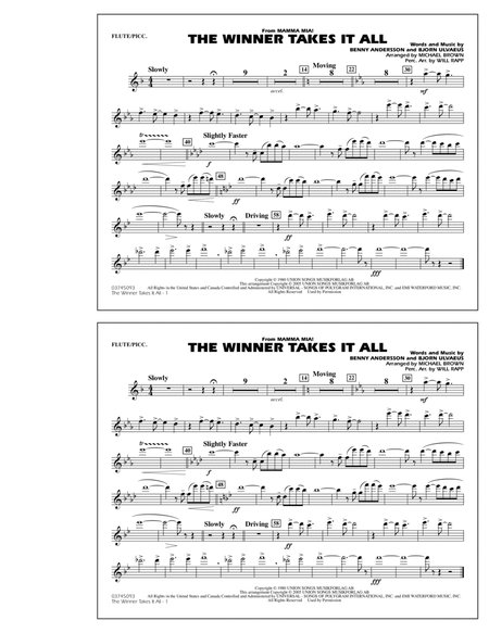 The Winner Takes It All (from "Mamma Mia!") - Flute/Piccolo