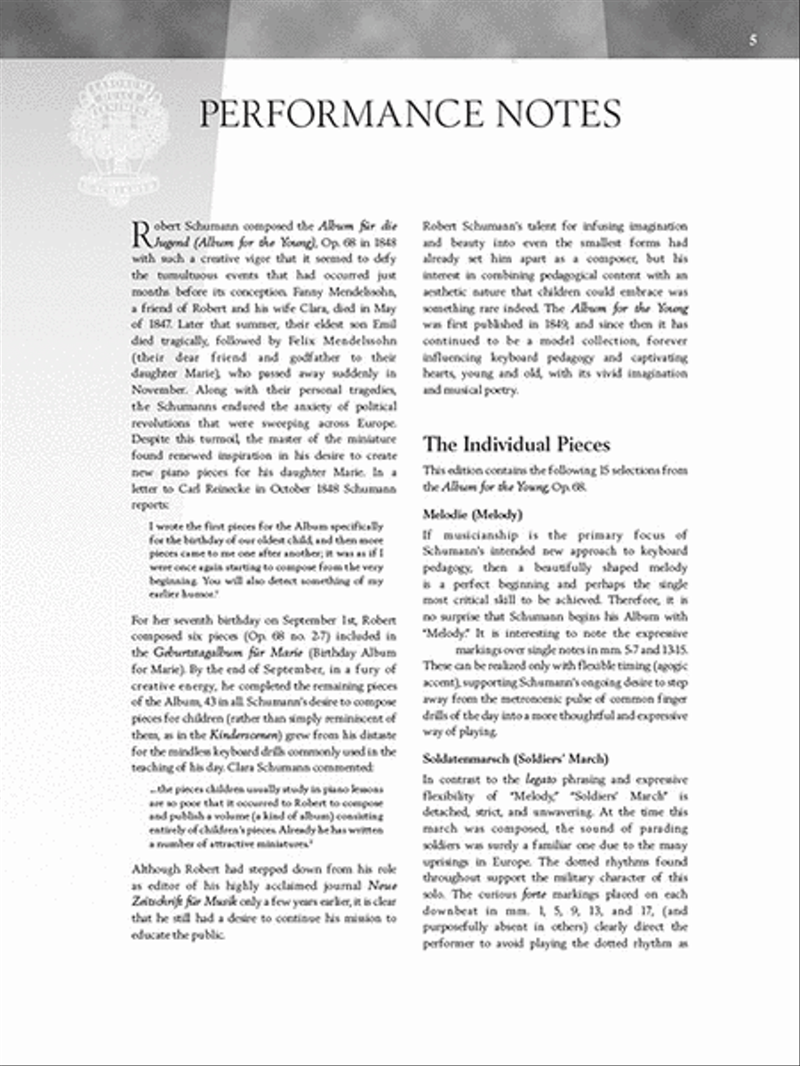 Schumann – Selections from Album for the Young, Opus 68 Piano Solo scores gallery preview page 5