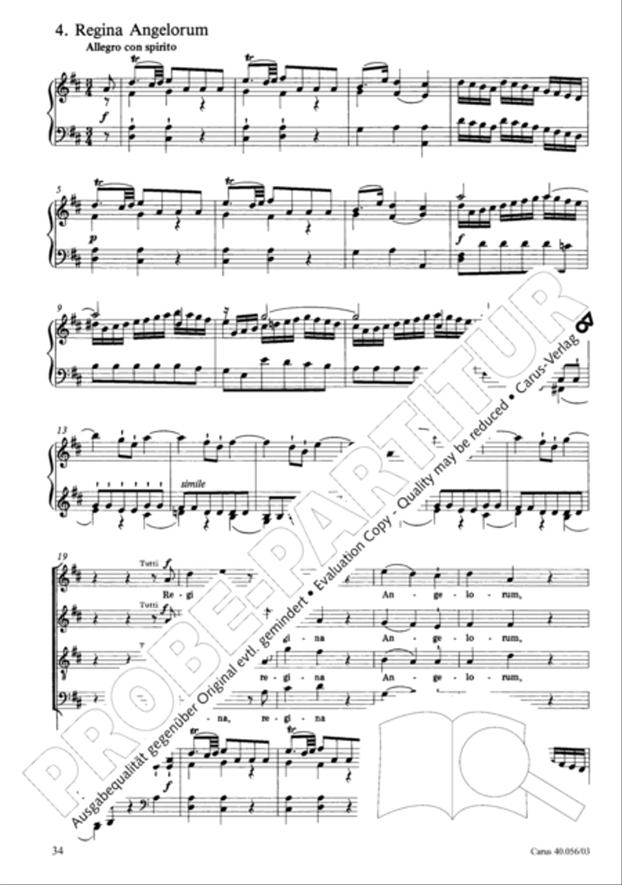 Litaniae Lauretanae B.M.V. in D 4-Part scores gallery preview page 35
