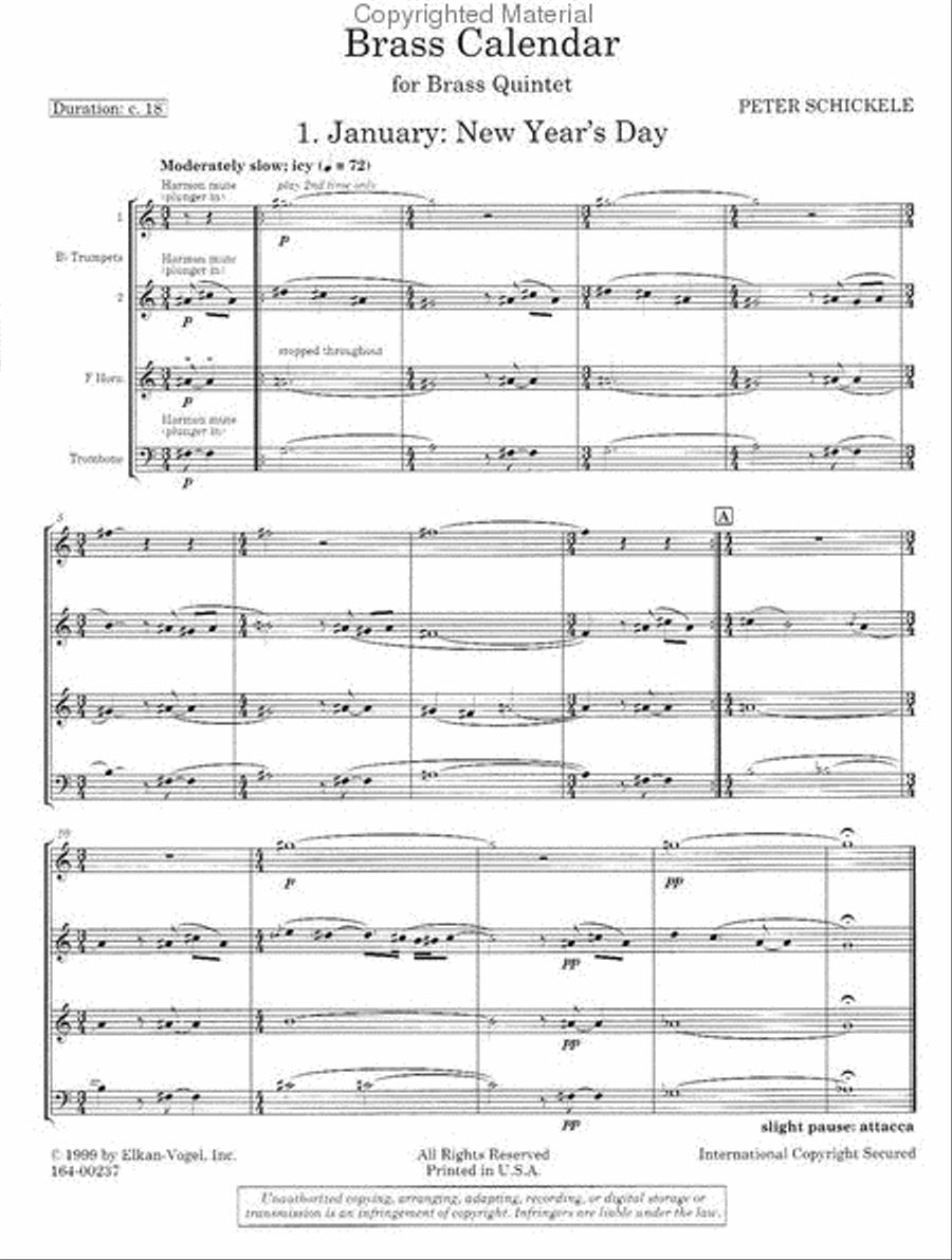 Brass Calendar Brass Calendar Chamber Music scores gallery preview page 2