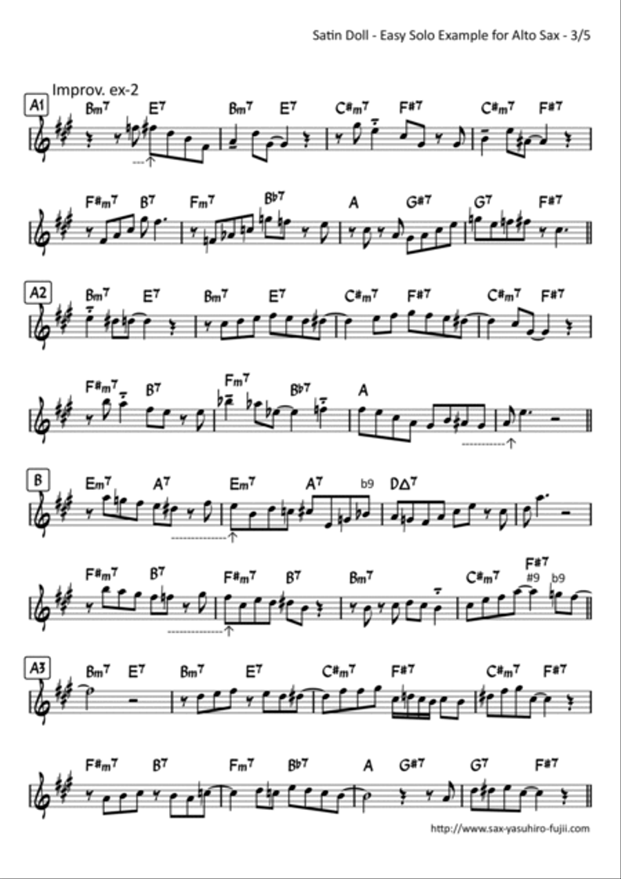 Satin Doll Alto Saxophone scores gallery preview page 3