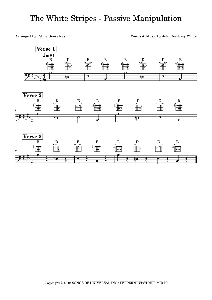 Passive Manipulation Bass Guitar scores gallery preview page 1