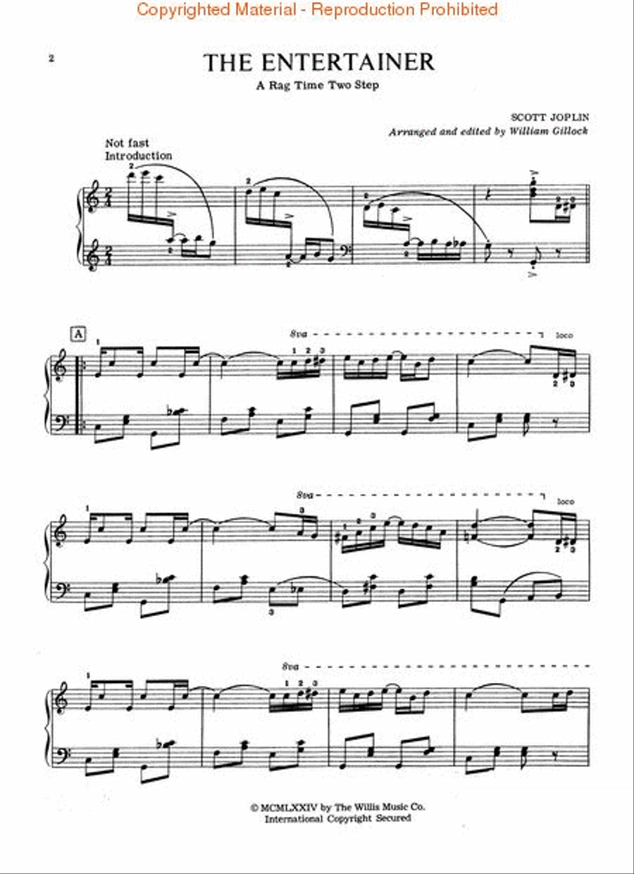 The Entertainer Piano scores gallery preview page 2