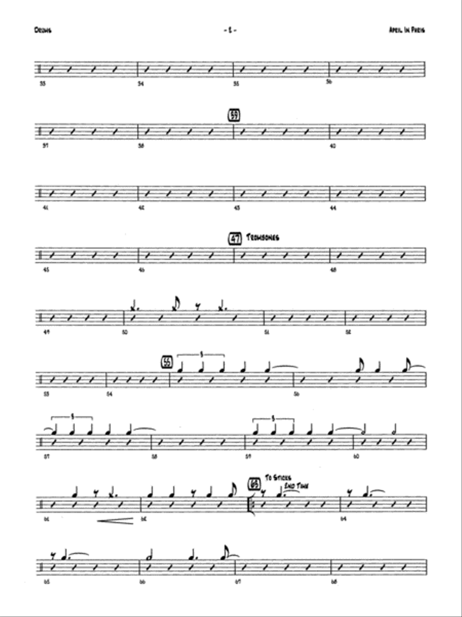 April in Paris: Drums April in Paris: Drums Jazz Ensemble scores gallery preview page 2