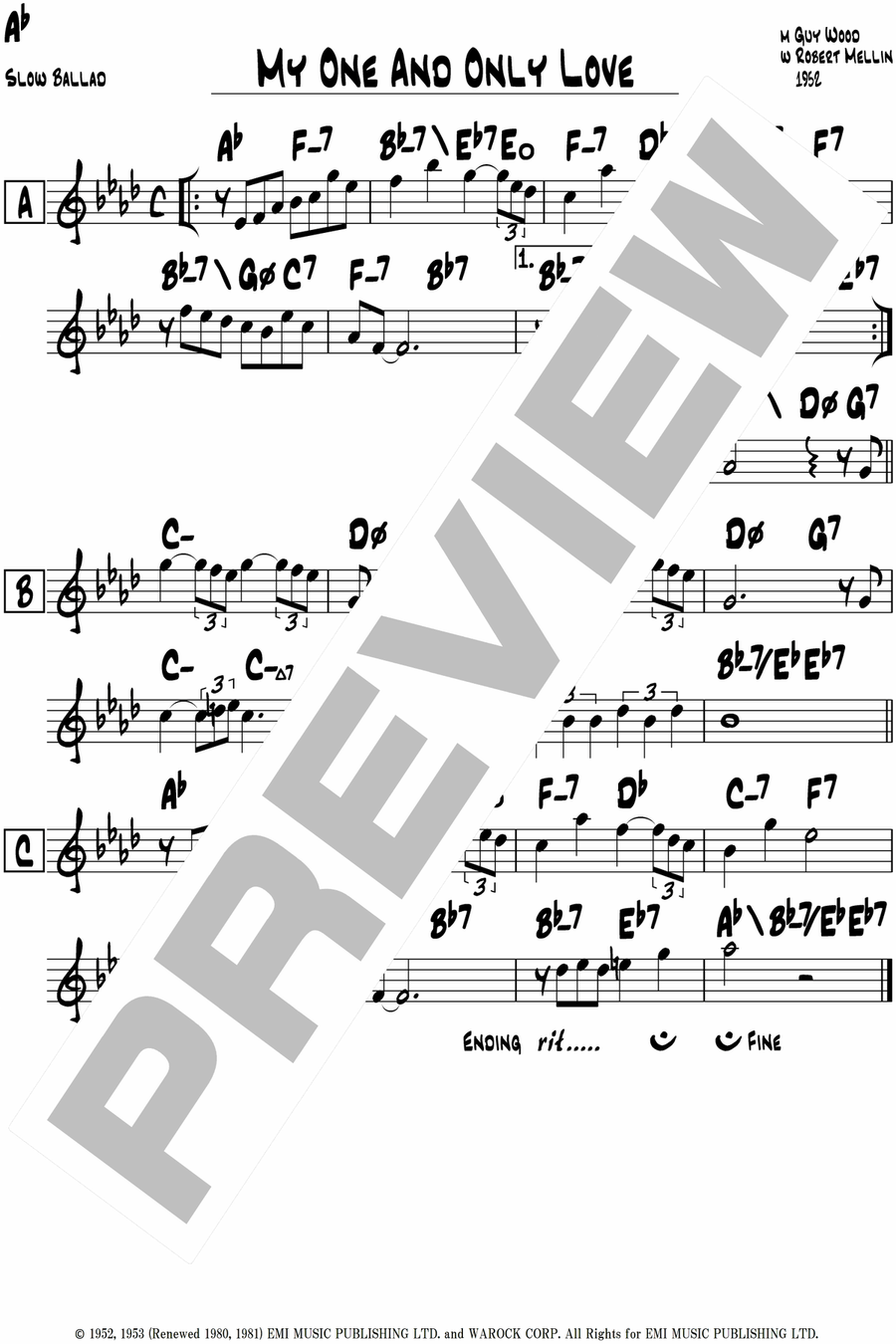 My One And Only Love Piano scores gallery preview page 2
