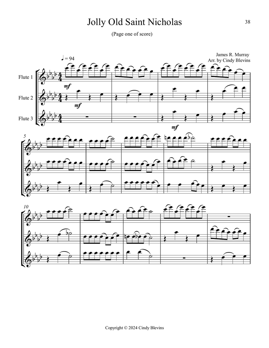 Flute Trios for Christmas, Vol. III (12 arrangements) Flute Trio scores gallery preview page 4