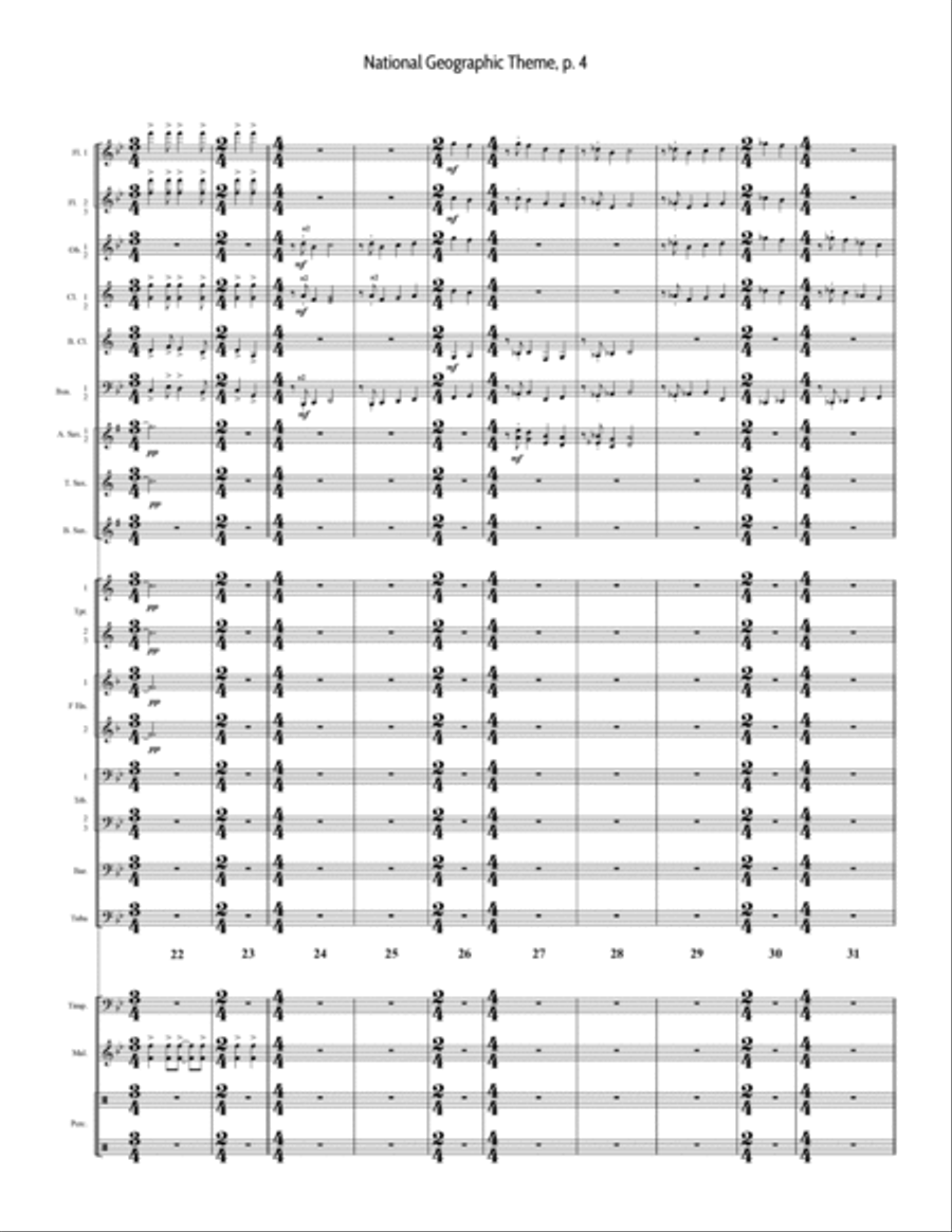National Geographic Theme Concert Band scores gallery preview page 4
