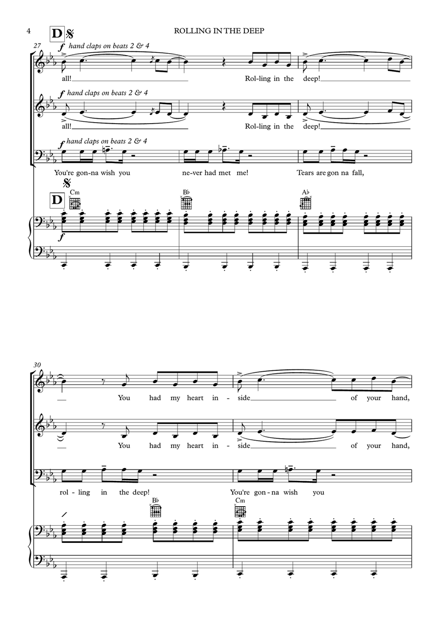 Rolling In The Deep 3-Part scores gallery preview page 4