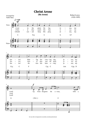Book cover for Christ Arose (He Arose) - Voice an Piano (with chords in C)