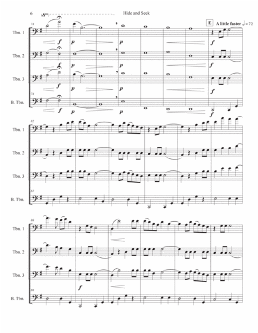 Hide And Seek Brass Quartet scores gallery preview page 6