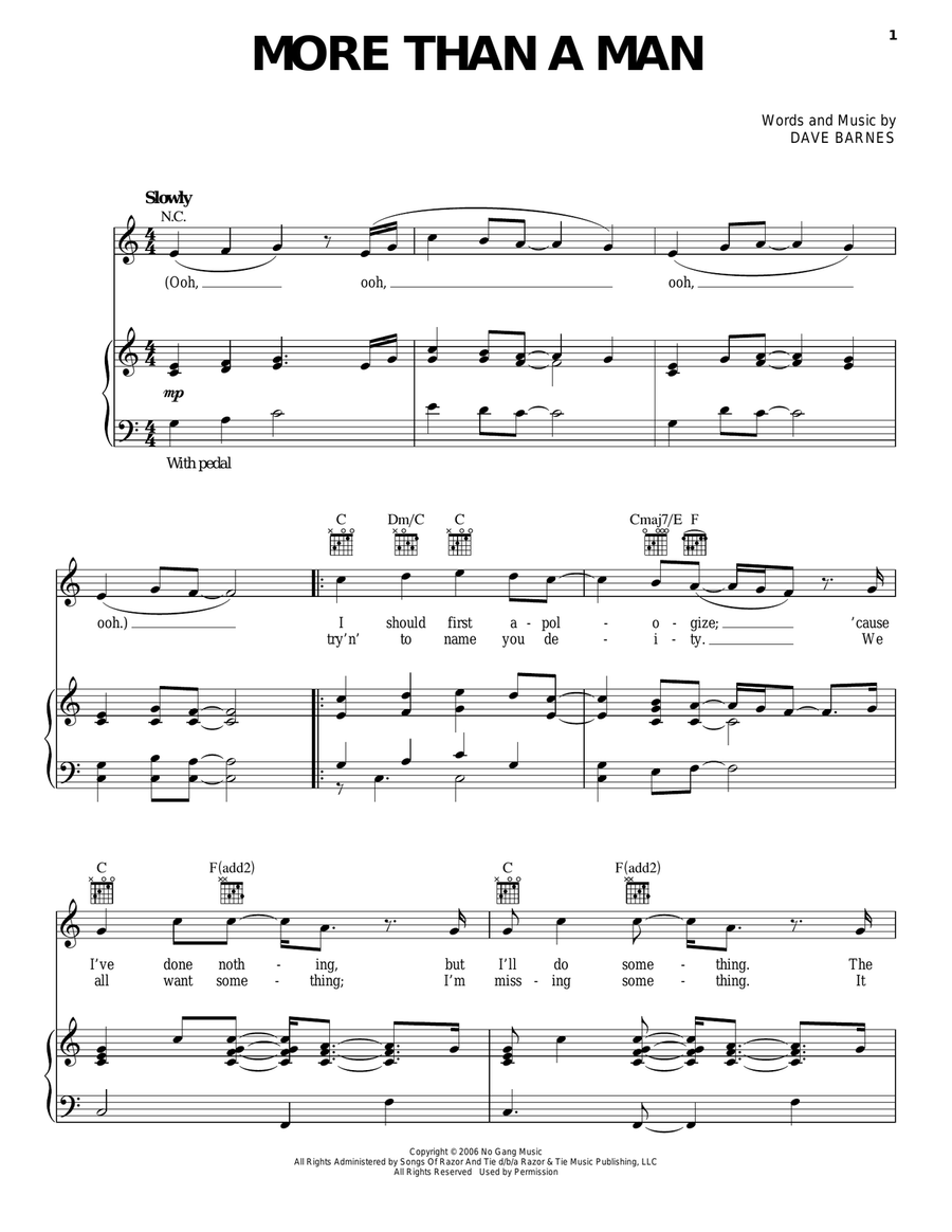 More Than A Man More Than A Man Acoustic Guitar scores gallery preview page 1