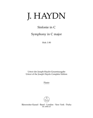 Book cover for Symphony No. 90 in C Major, Hob. I:90