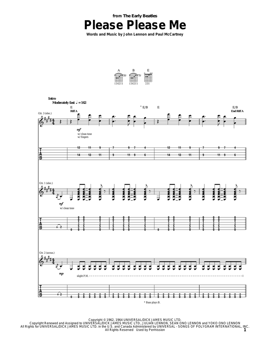 Please Please Me Acoustic Guitar scores gallery preview page 1