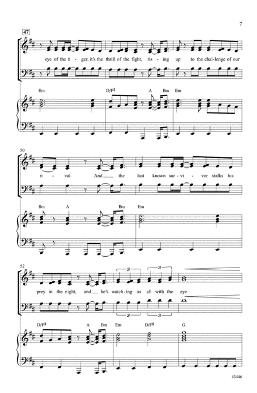 Eye of the Tiger Choir scores gallery preview page 6