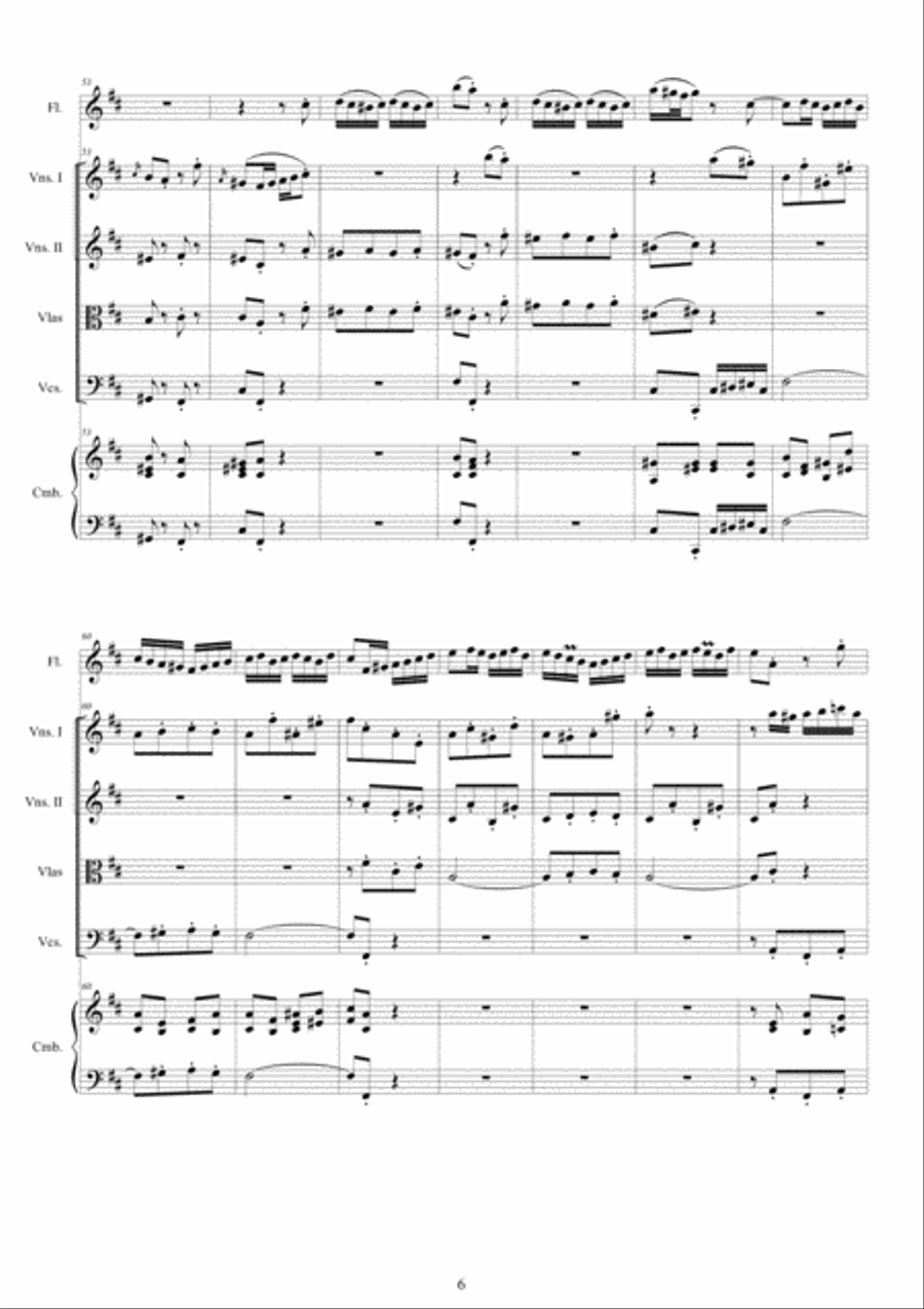 Bach - Non sa che sia dolore - Cantata BWV 209 for Flute, Soprano, Strings and Cembalo SA scores gallery preview page 6