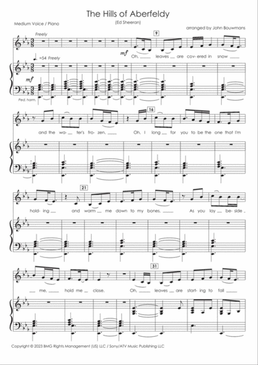 The Hills Of Aberfeldy Voice scores gallery preview page 3