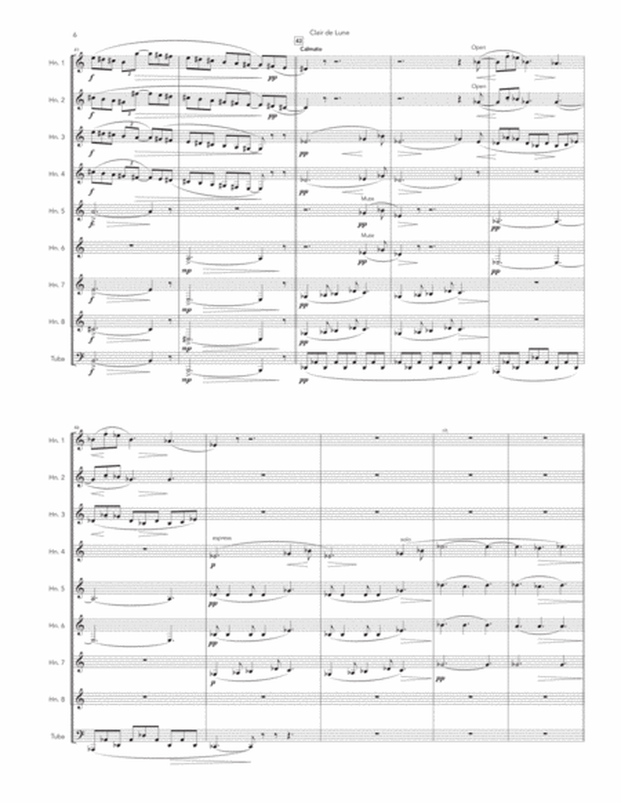 Clair de Lune - Horn Choir, Optional Tuba image number null