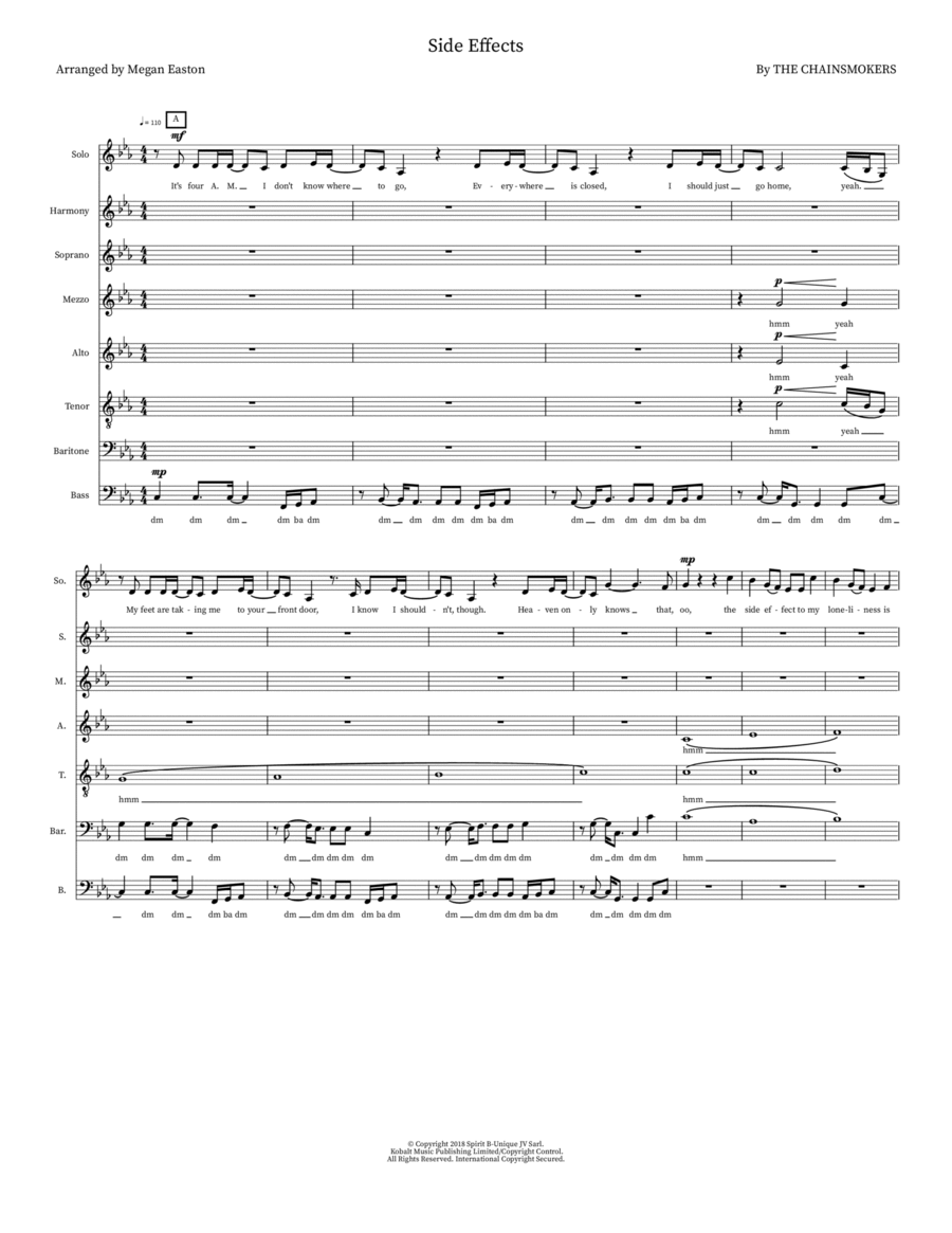 Side Effects Choir scores gallery preview page 1