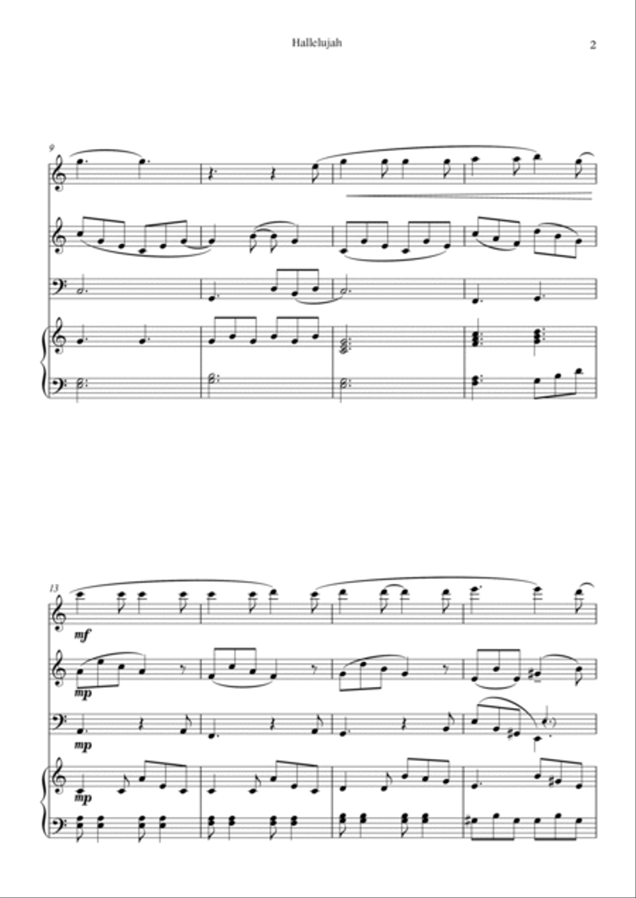 Hallelujah Small Ensemble scores gallery preview page 2