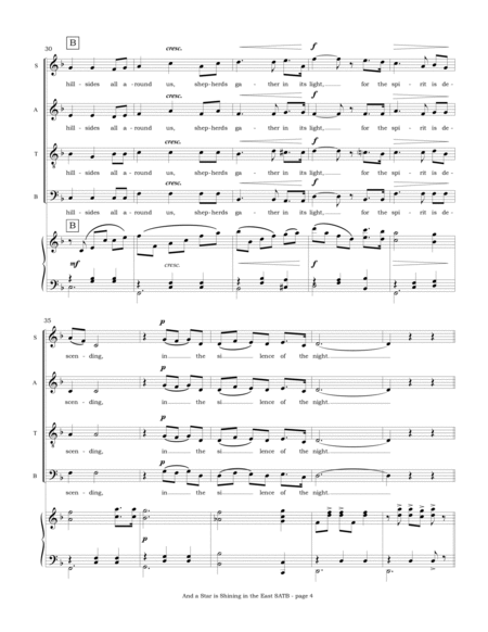 And a Star is Shining in the East (SATB Choir and piano) image number null